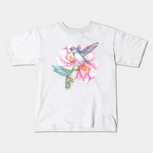 Hummingbirds on flowers Kids T-Shirt